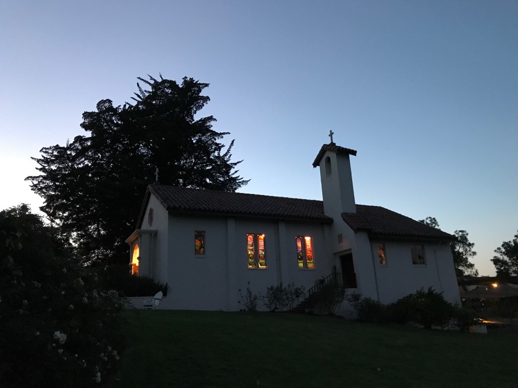 ranch chapel at night